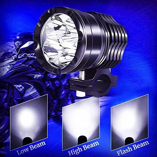 Ourbest Motorcycle Led Driving Lights, 2x High/Low/Strobe Bicycle Dirt Bike S...