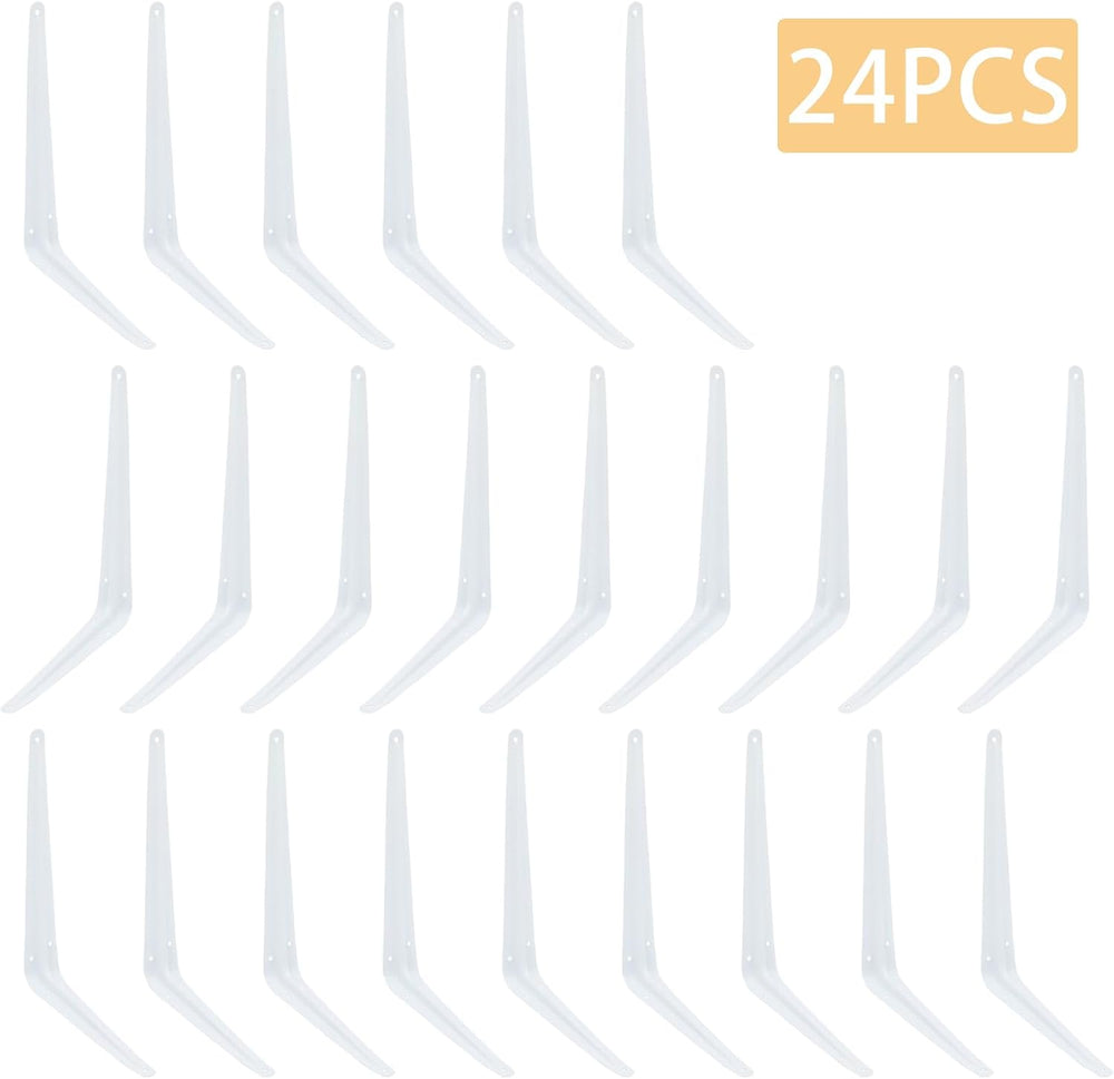 24Pcs 12 x 10 Inch White Shelf Brackets, L Brackets