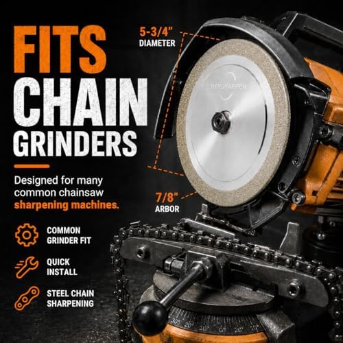 CBN Chainsaw Grinding Wheel 5-3/4", 7/8" Arbor, 3/16" Thick, f...