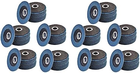 WFLNHB 100 Pcs 4-1/2" X 7/8" 40 Grits Zirconia Flap Discs