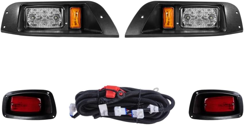 EZGO TXT 1996-2013 LED Adjustable Light Kit 48V, 2 LED headlight, 2 LED taill...