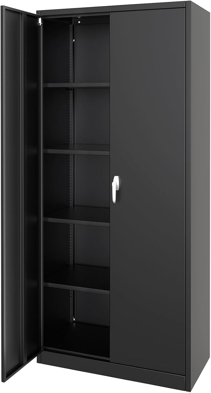 GarveeHome Metal Storage Cabinet with Lock Garage Storage Cabinet Adjustable Shelves
