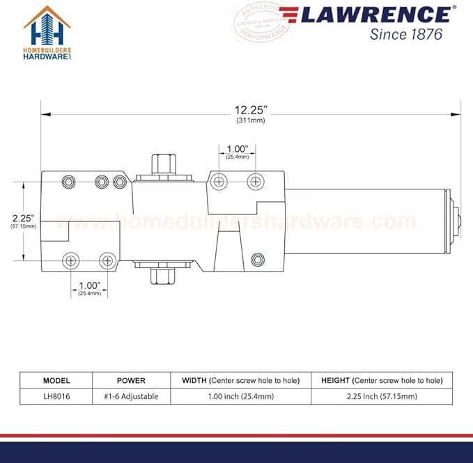 Lawrence Extra Heavy Duty Door Closer Commercial Grade 1