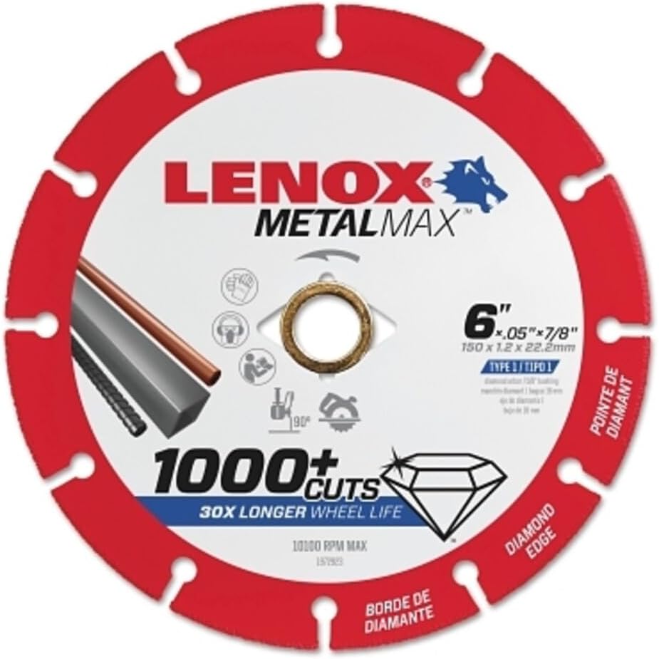 Lenox Metalmax 6 Inch Segmented Rim Diamond Cutting Wheel for Metal
