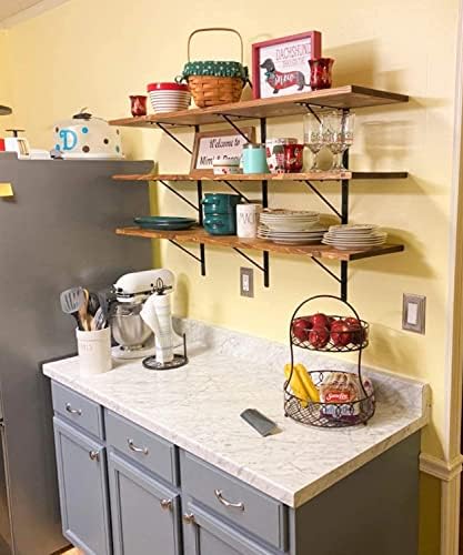 LuckIn 12 Inch Heavy Duty Shelf Bracket, Wall Shelf Brackets, 90 Degree Brack...