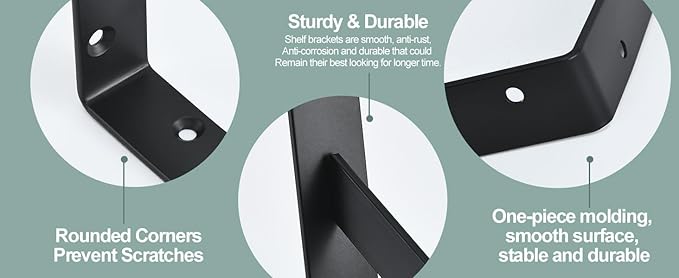 12 Pack L18 x H 12" Black Heavy Duty Shelf Brackets