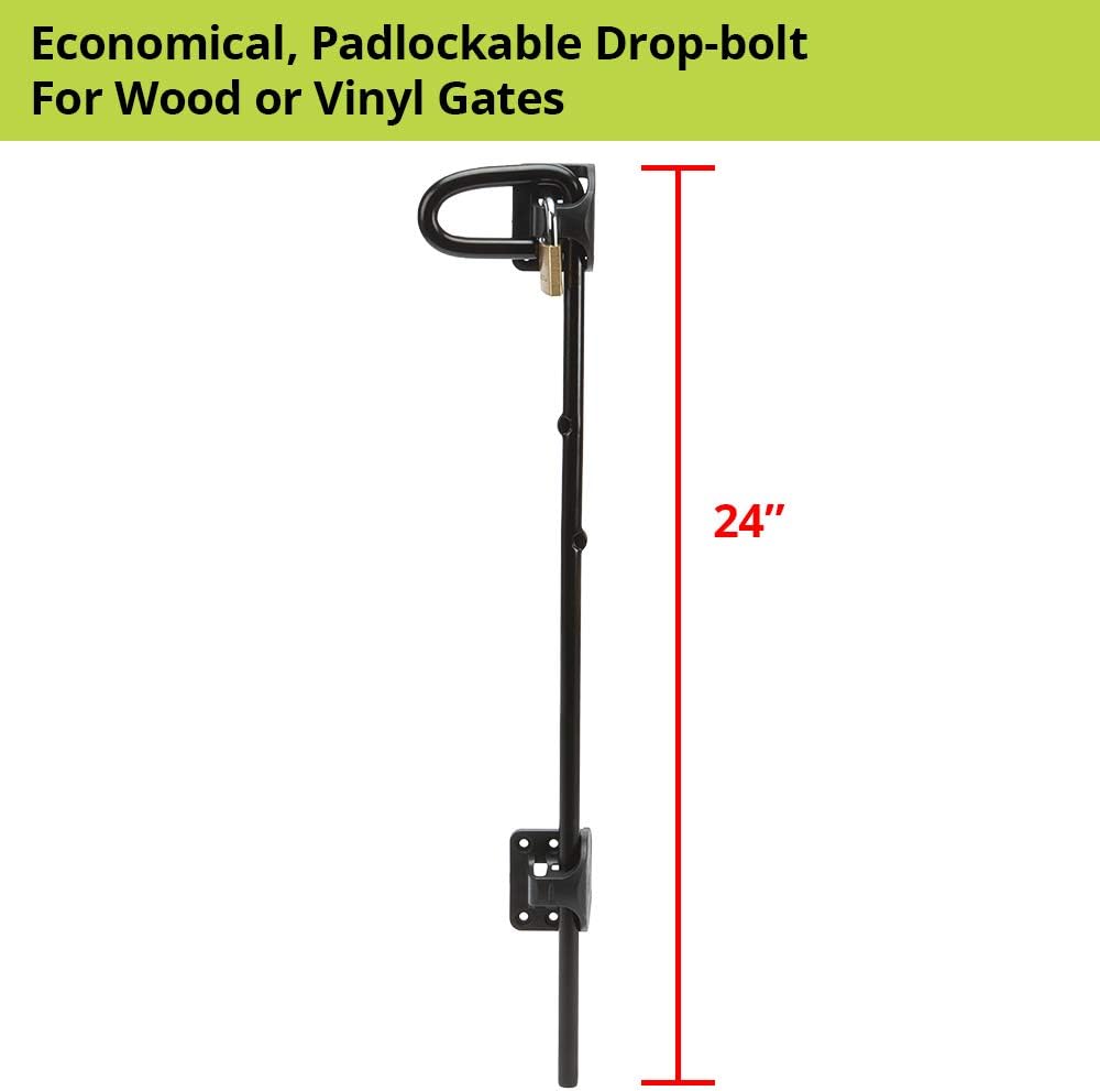 D&D TECHNOLOGIES QB224 Q-Bolt Drop Bolt, Padlockable with Padlock Storage...