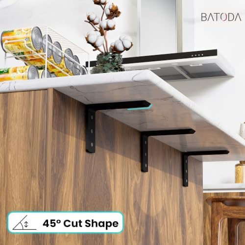 BATODA 10” Countertop Support Steel Brackets (2 PCS), Heavy Duty L Bracket