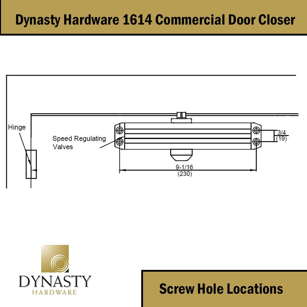 Dynasty 1614 Series Door Closer, Sprayed Aluminum, Spring 1-4, ADA