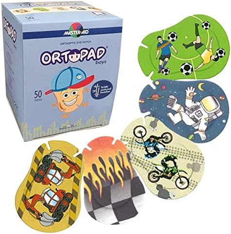 Ortopad Boys Adhesive Eye Patches, 50/bx, Racing Flames Pack Jr Size 0-2 yr