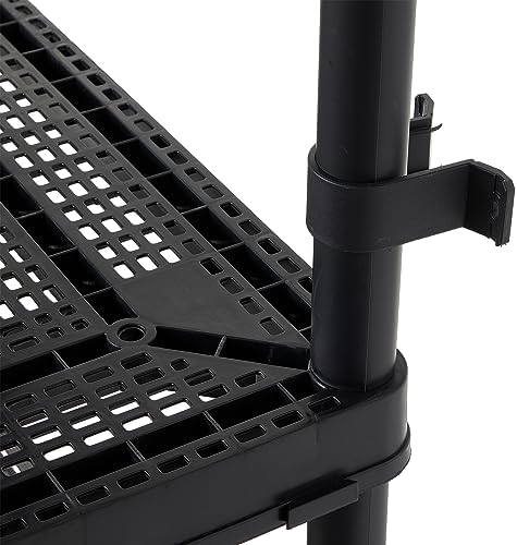 Gracious Living 4-Shelf Fixed-Height Medium-Duty Storage, Black, 2-Pack