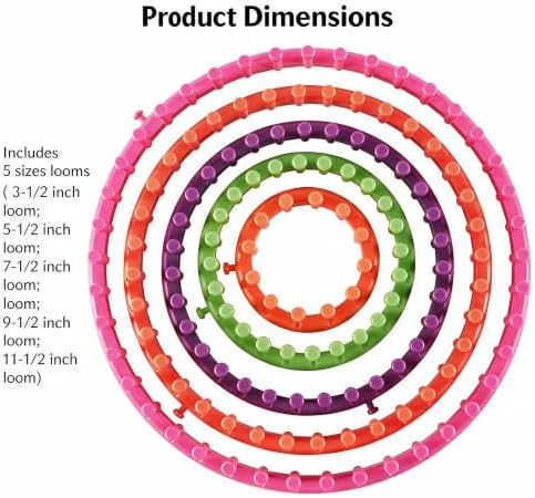 novelinks Round Knitting Looms Kit, Set of 10 Plastic Looms Knitting