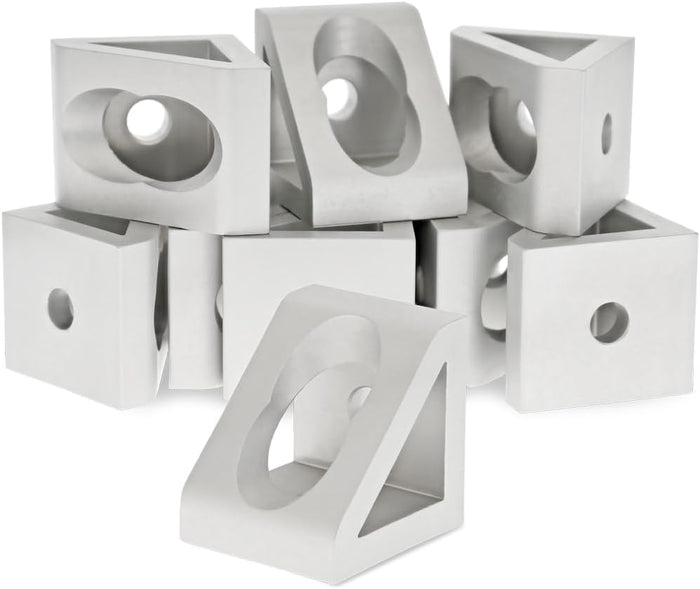8020, 4332, 15 Series, 2 Hole Aluminum Inside Corner Gusset L Bracket for 80/20 Extruded Aluminum Extrusion Heavy Duty Angle Bracket (25, Clear Anodize)