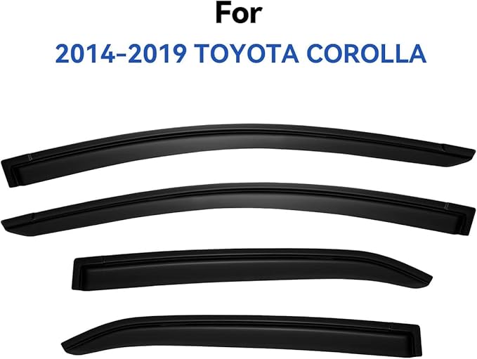 Window Visors Rain Guards for Toyota Corolla 2014-2019, Out-Channel Window Vent