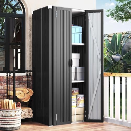 AECOJOY Outdoor Storage Cabinet Waterproof, 70" Vertical Tall with Base
