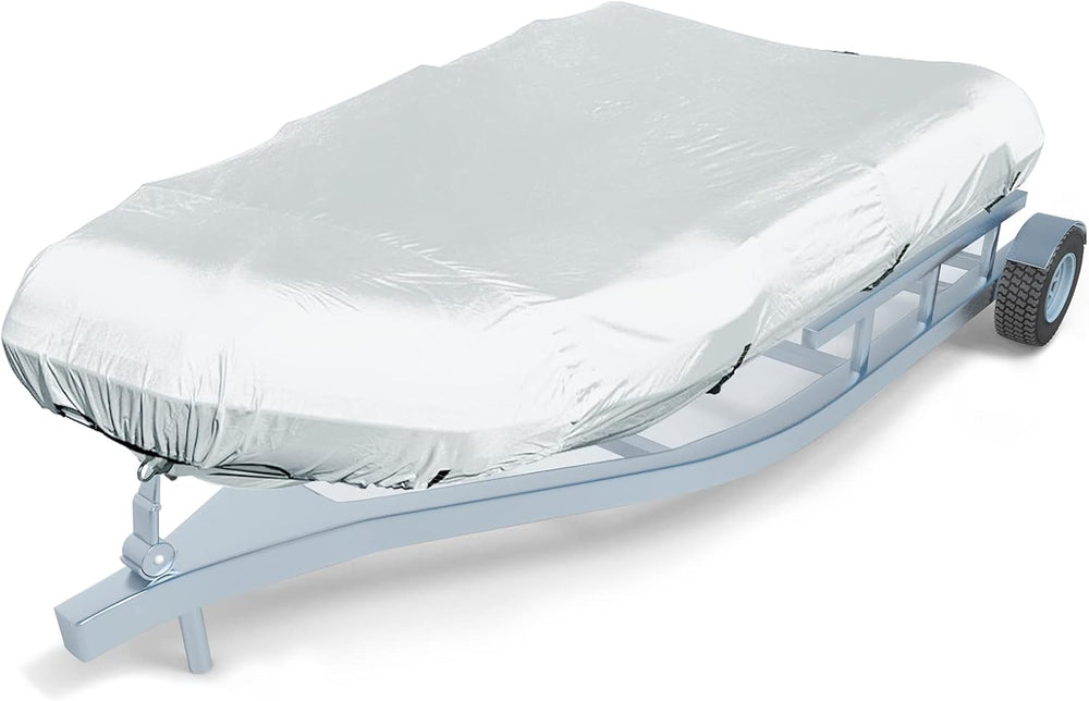 600D Marine Grade Fade and Tear Resistant Dinghy Cover, Silver 10.5'-11.5...
