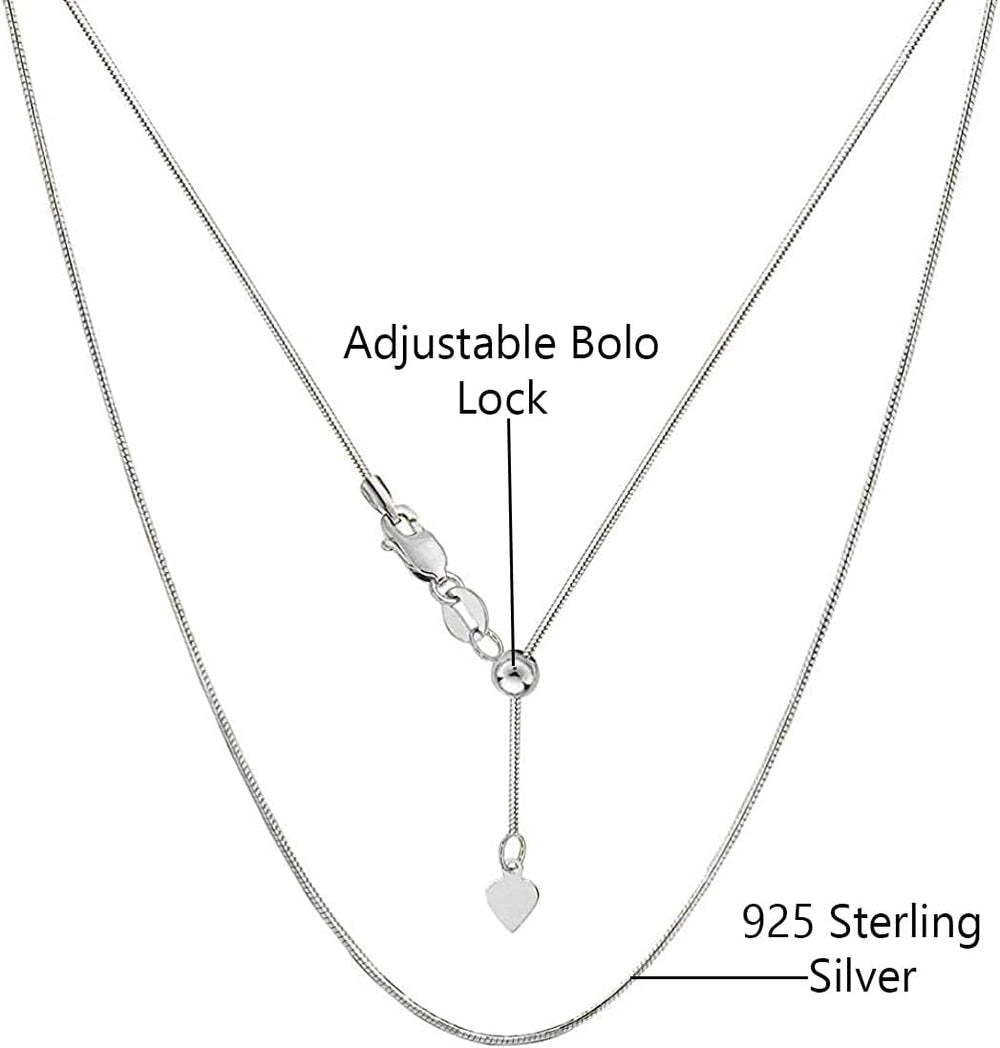 Savlano 925 Sterling Silver Italian 1.5mm Solid Snake Adjustable Bolo 14-24 I...