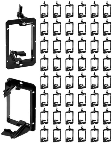 QWORK Low Voltage Mounting Bracket, 50 Pack 1 Gang Single Gang Drywall Mounting Wall Plate Bracket for Telephone Wires, Network Cables