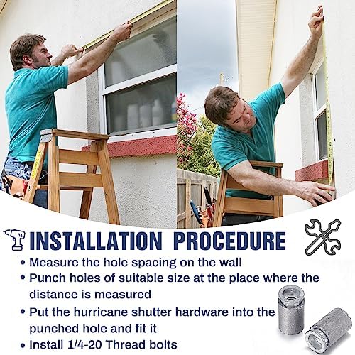 Hicarer 100 Pcs Lead Anchors for Concrete 1/4-20 Thread Hurricane Shutter