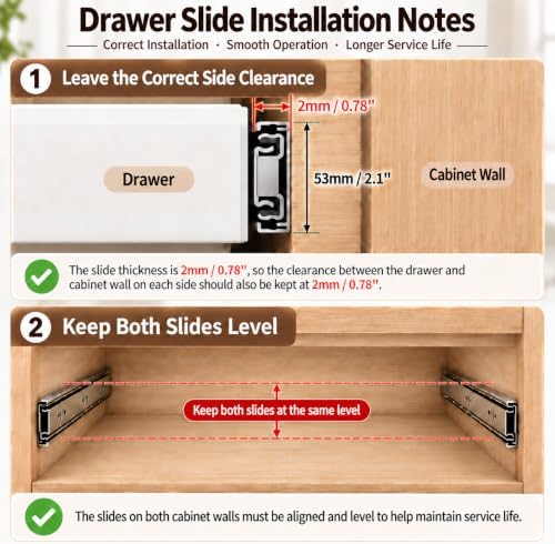 Heavy Duty 32" Drawer Slides, Full Extension Ball Bearing, 300LB