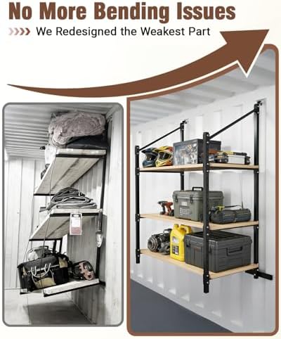 Shipping Container Shelving Brackets, D-Ring Mount, 3-Tier, 4-Pack