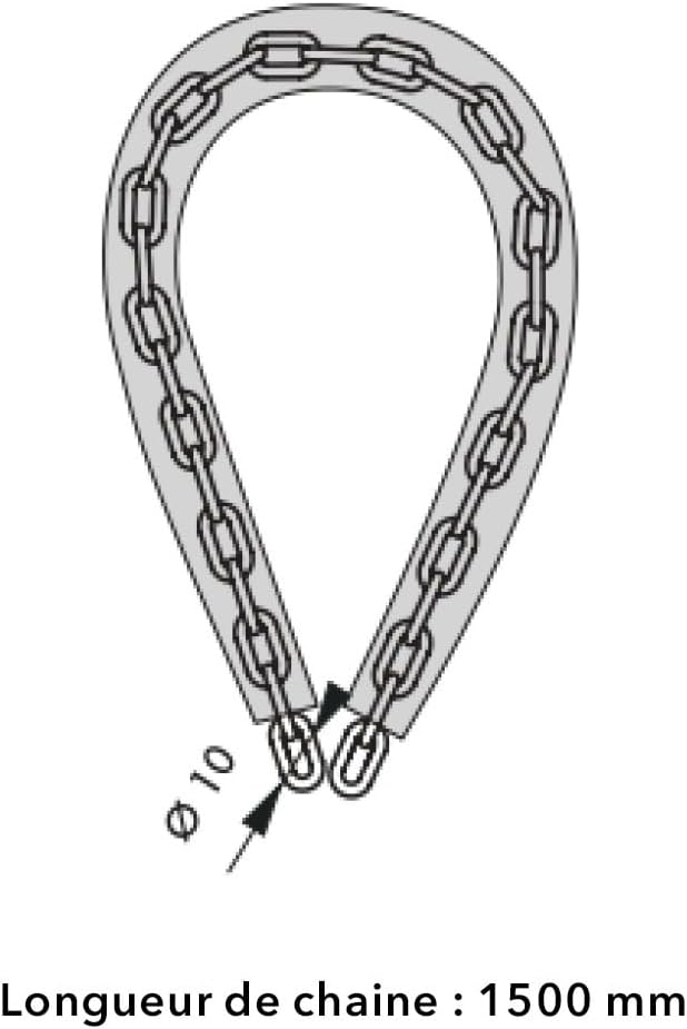 Heavy-Duty Chain Lock – 3.94ft Hardened Steel, 10mm Cut-Resistant Links
