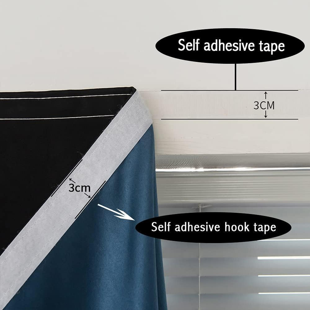 JILRON Adhesive Curtain 100% Blackout No-Drill Easy Install for Bedroom Blind...