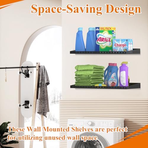 12 x 24 Inch Garage Wall Shelves, Heavy Duty Wall Mounted Storage Shelving