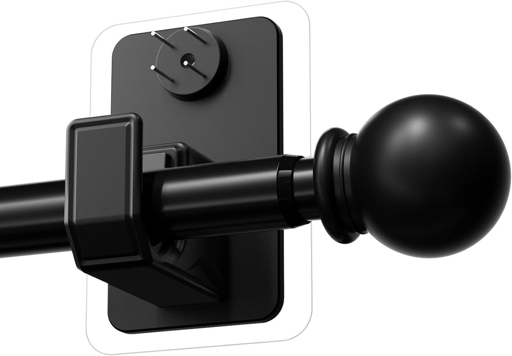 No-Drill Curtain Rod with Adhesive & Pin-Nail Mount System - Renter Frien...