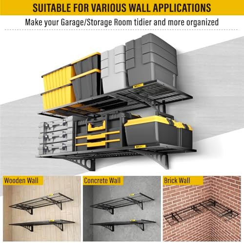 1.64x4ft Adjustable Rail Wall Garage Storage Shelf, for Tool Room, Storage Ro...