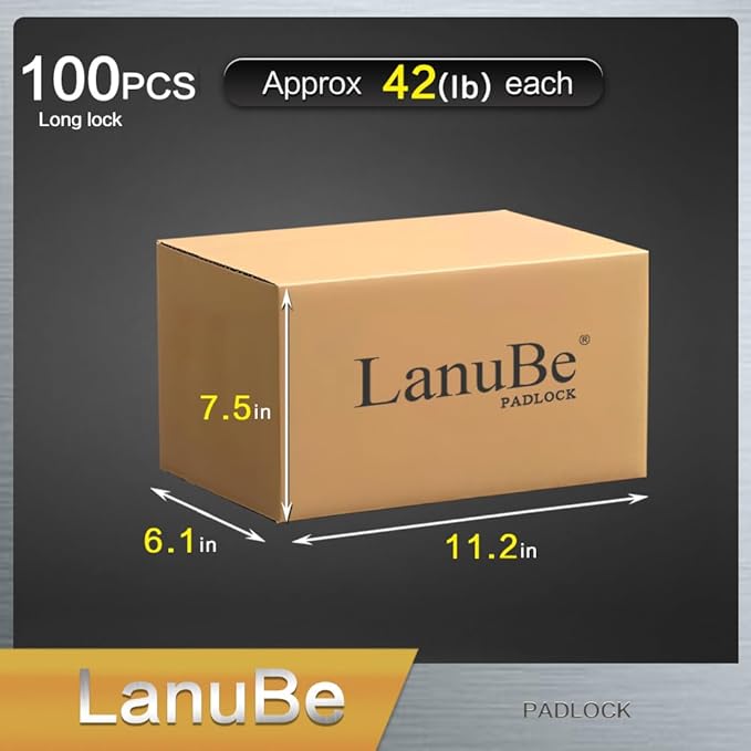 LanuBe Lock Laminated keyed Padlock, keyed Alike Locks, Long Shackle, Marked ...