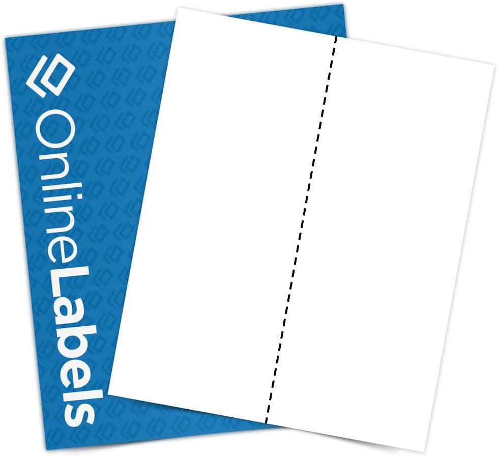 OnlineLabels 8.5" x 11" 1 Vert Back Slit - Removable Matte - 100 Sh...