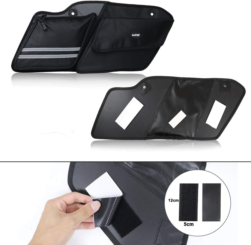 AUFER Left & Right Side Motorcycle Saddlebag Organizers Storage Bags Sadd...