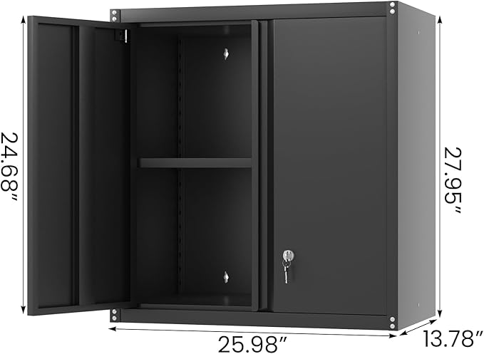 LUCYPAL Garage Storage Cabinet, 27.95" H Metal Wall Cabinets
