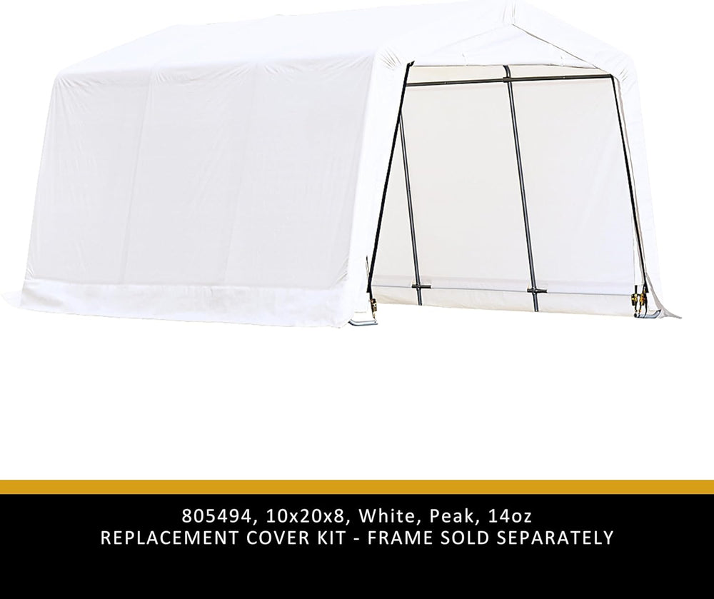 ShelterLogic Heavy Duty Replacement Cover Kit, 10x20x8, 14oz White