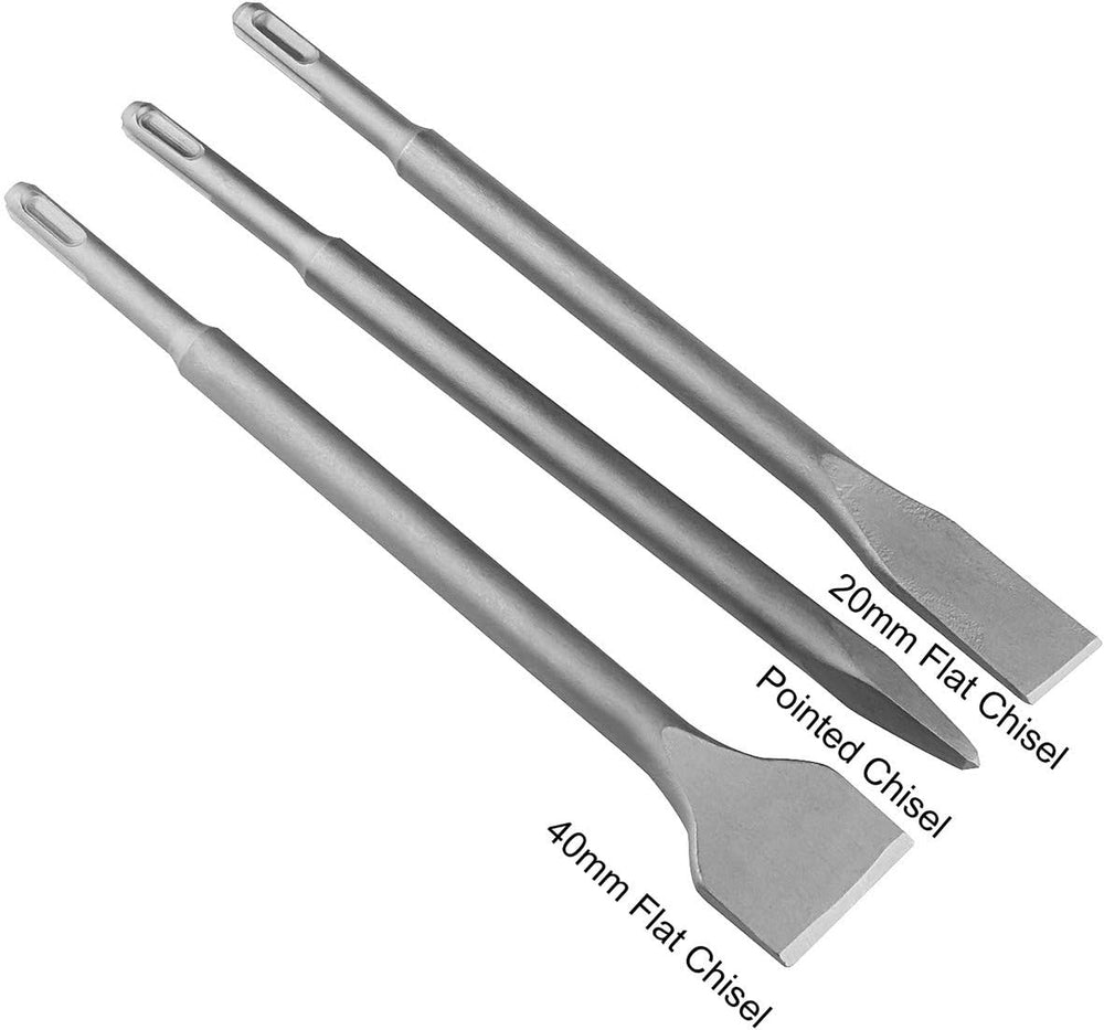 CertBuy 6PCS SDS Plus Chisel Set Tile Removal Chisel Bits for Hammer Drill
