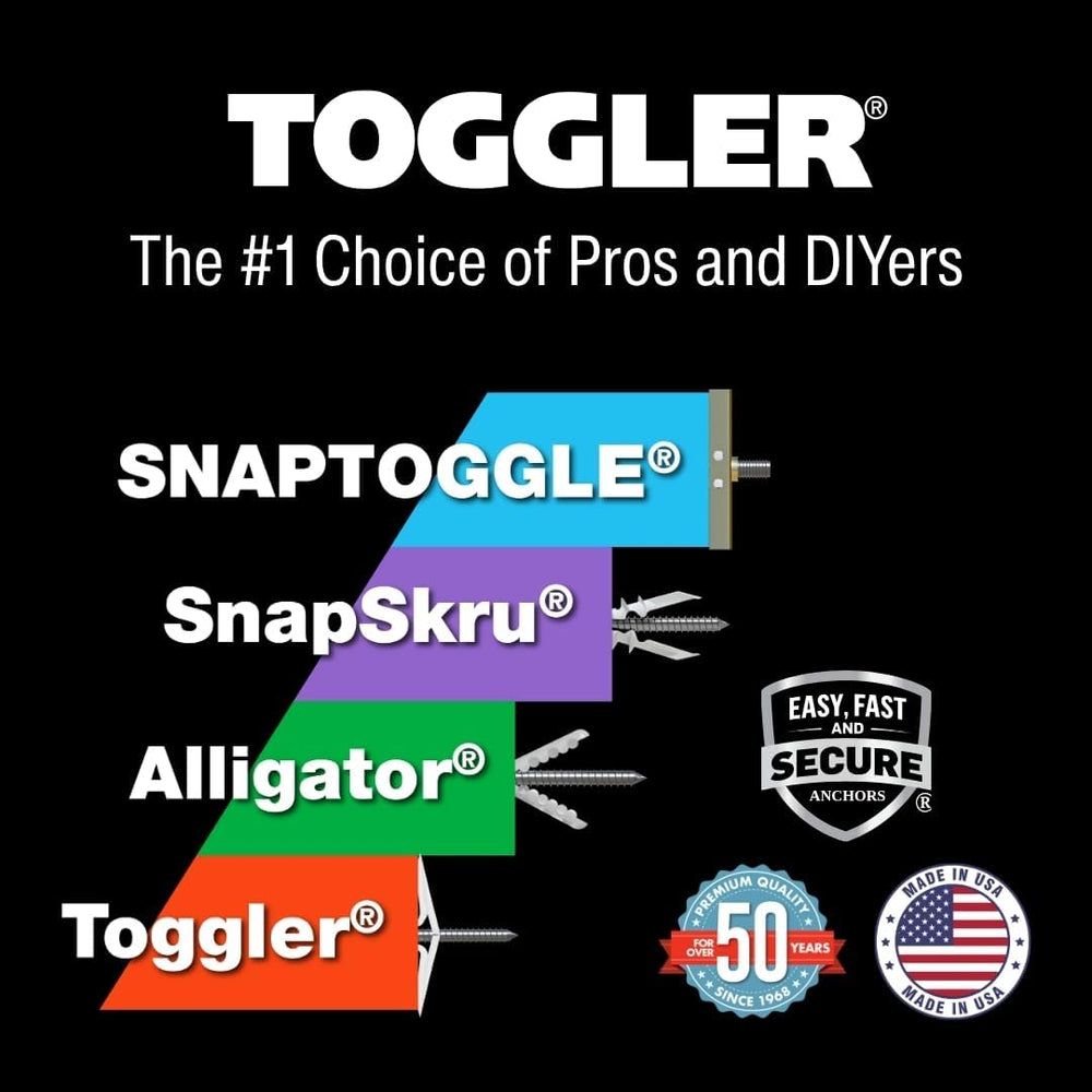 TOGGLER SNAPTOGGLE BB Toggle Anchor 1/4-20 UNC, Zinc-Plated, 50 Pack