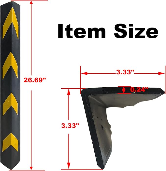 27" Rubber Garage Wall Protector Corner Guard (6 Pack)