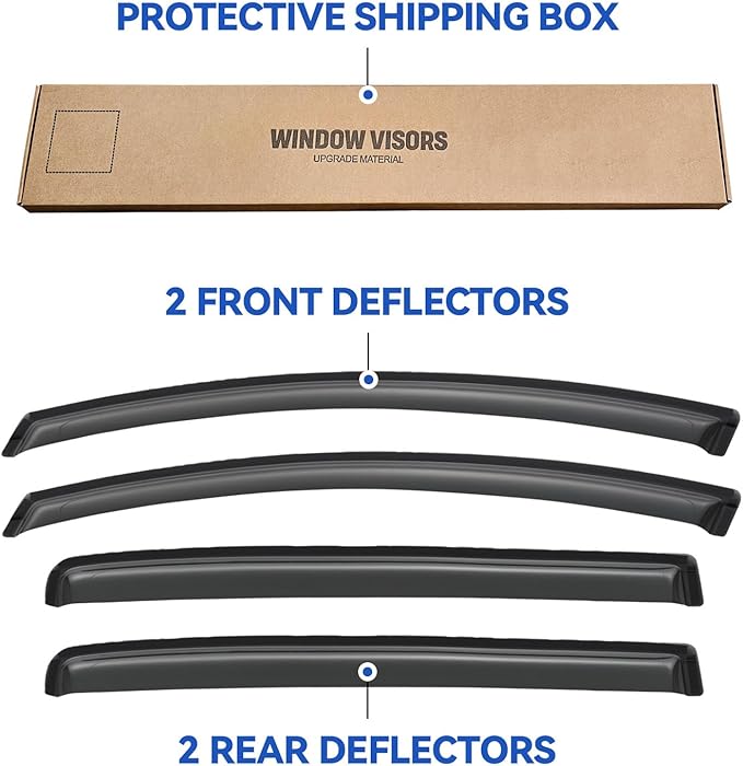 Window Visors Rain Guards for 2012-2018 Toyota Yaris Hatchback, Out-Channel