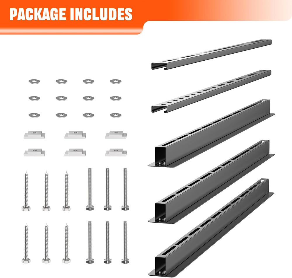 TORACK Garage Ceiling Bin Storage Rack, Overhead Tote Storage Rails System