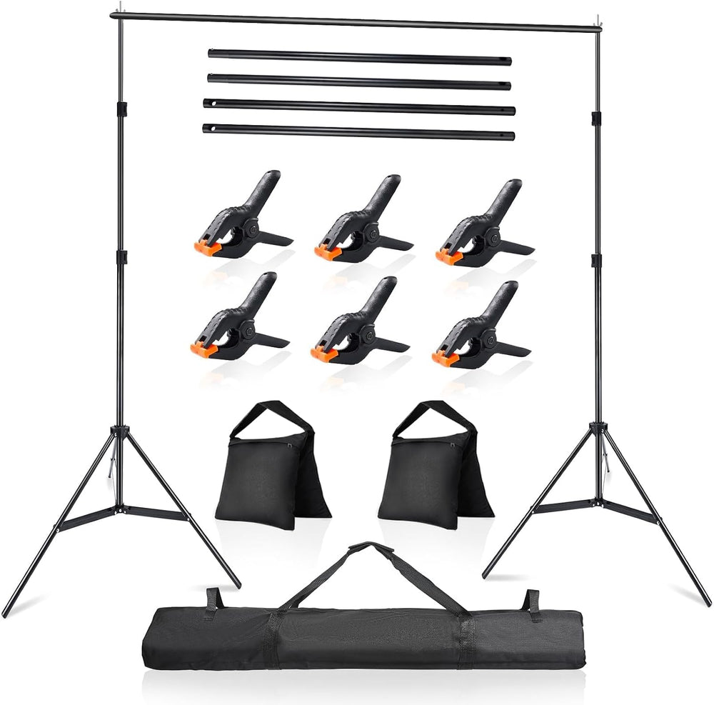 Photo Video Studio 10x7Ft (WxH) Adjustable Background Stand Backdrop Support ...