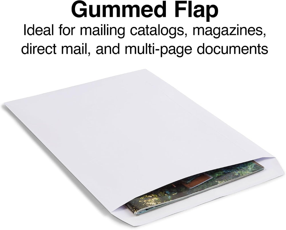 Staples 10x13 Gummed Catalog Envelopes, White Wove, 100/Box
