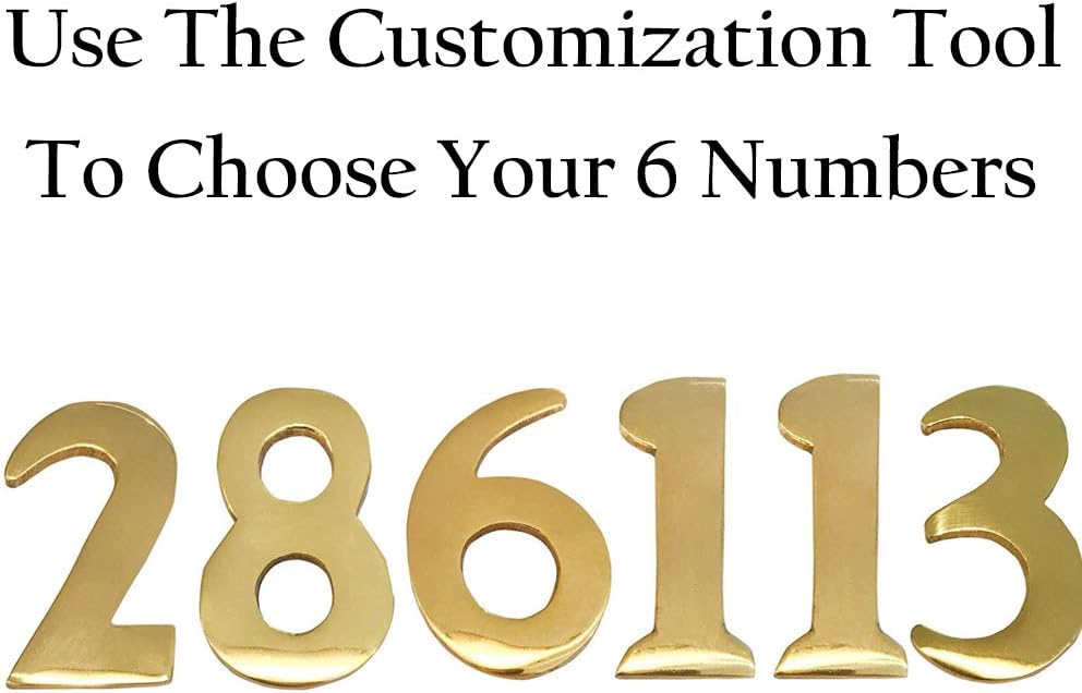 Custom 2-Inch Brass Self-Adhesive Numbers (6-Pack)