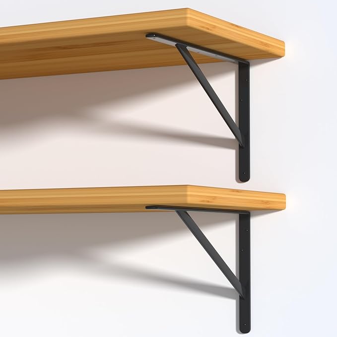 20 Pack L10 x H 8" Black Heavy Duty Shelf Brackets