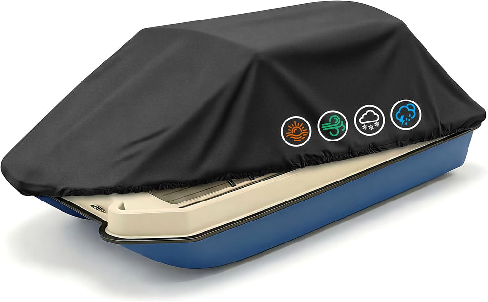 1200D Pond Boat Cover for 8'-10'L,Black