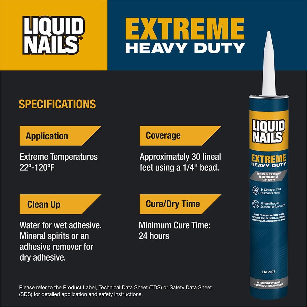 Liquid Nails Extreme Heavy Duty 28 oz. White Latex-Based Construction Adhesiv...