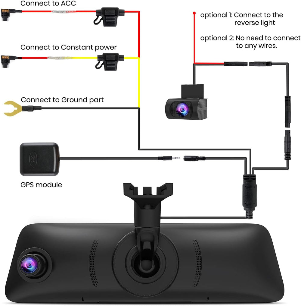 AUTO-VOX V5PRO 1080P 9.35'' OEM Rear View Mirror Camera