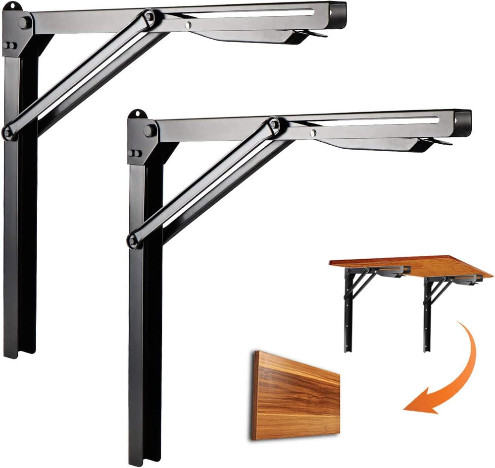 Ultrawall 24 inch Folding Shelf Brackets, Steel Wall Mounted Shelf Bracket