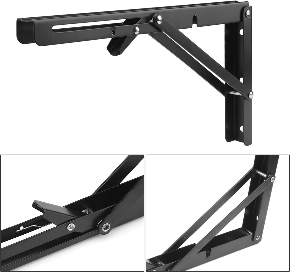 4 Pairs 8 PCS 12 Inch Folding Shelf Brackets,Metal Collapsible Shelf Bracket ...