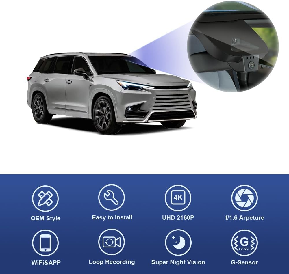 Fitcamx 4K Dash Cam Suitable for Lexus TX 2024-2026 TX 350 500h Premium Luxur...